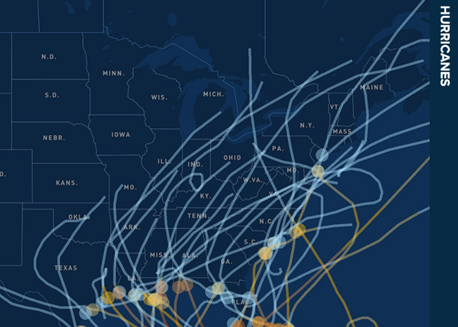 Resilience Accelerator's U.S. map of hurricane activity